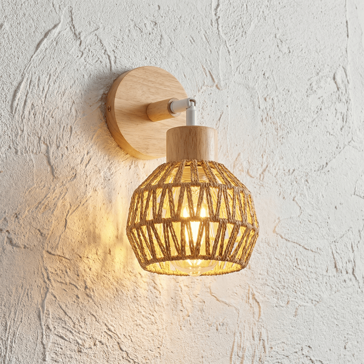 White Rattan Window Shade