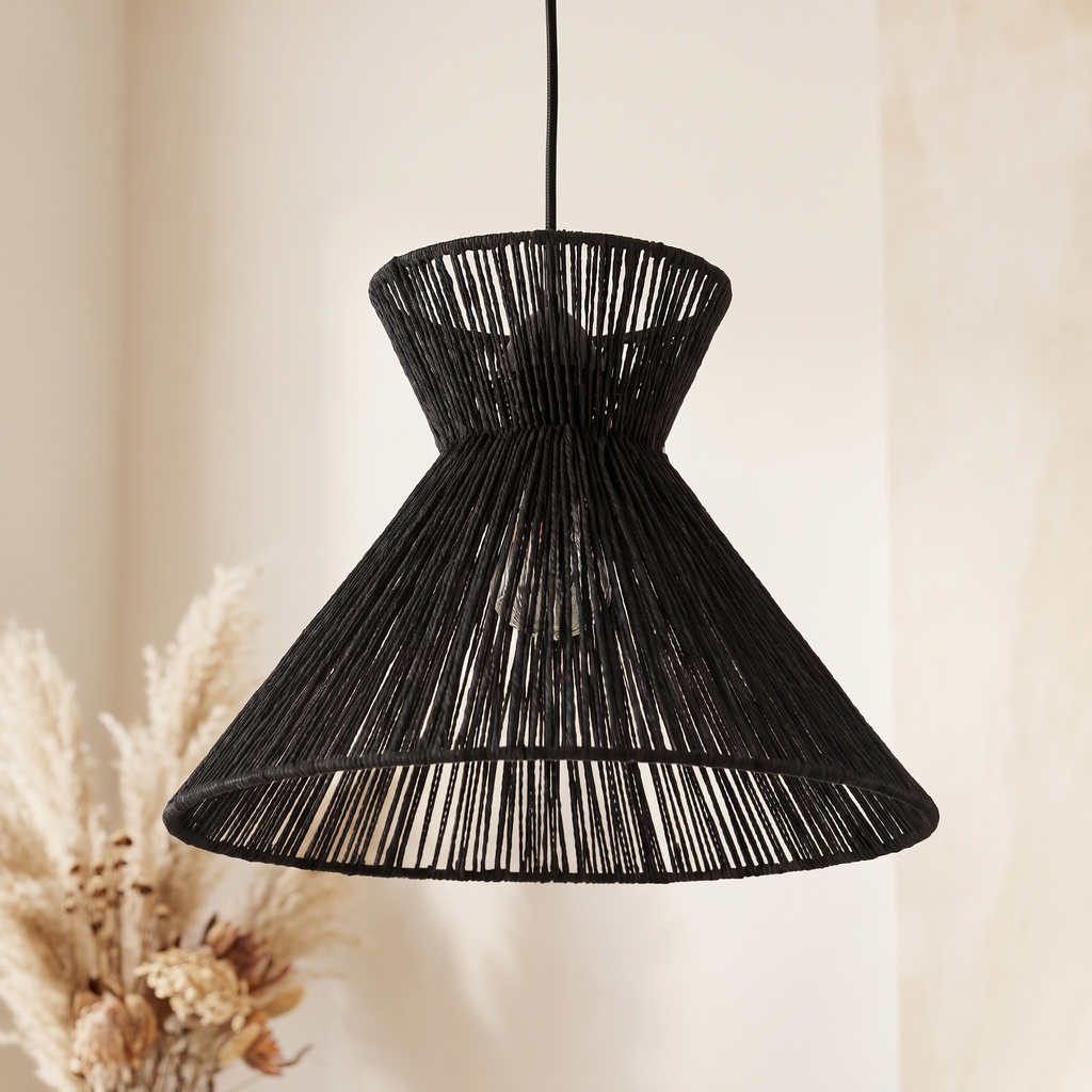 Black Outdoor Rattan Lights
