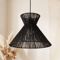 Black Outdoor Rattan Lights