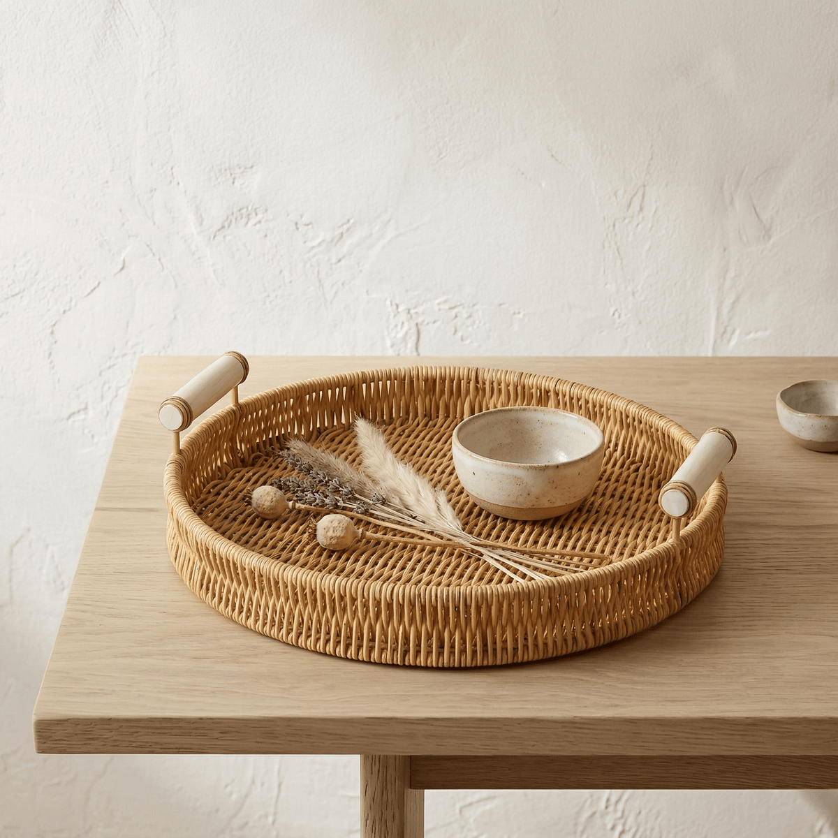 Oval Rattan Tray