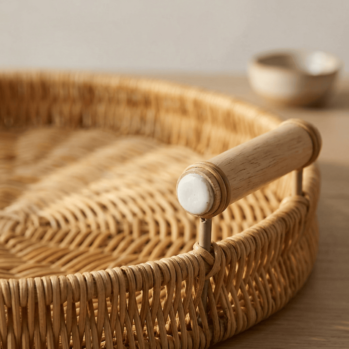 Oval Rattan Tray