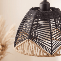 Black Maxim Rattan 1-light Pendant 14461brnab