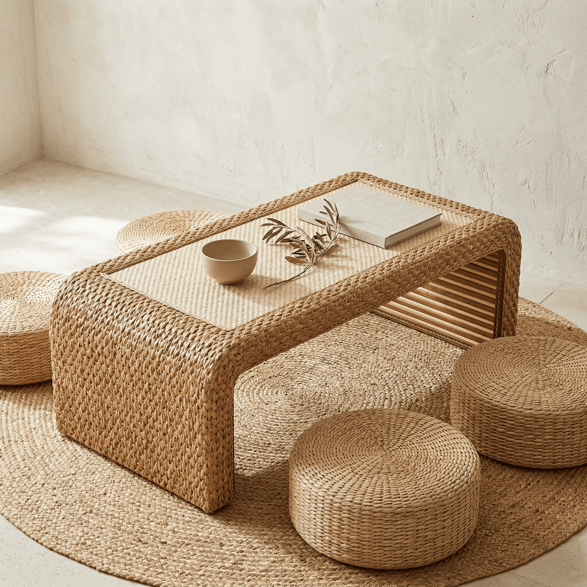 Round Rattan Coffee Table